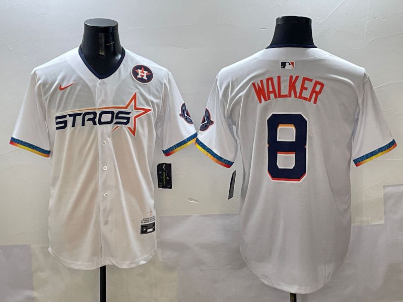 Men Houston Astros #8 Walker White Four generations Joint Name 2025 Nike MLB Jersey style 10